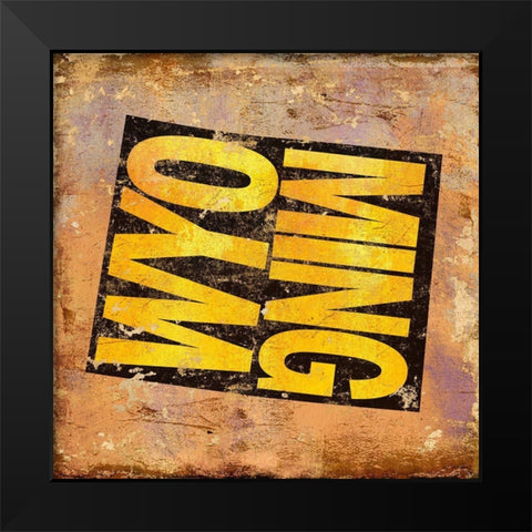 Wyoming Black Modern Wood Framed Art Print by Art Licensing Studio