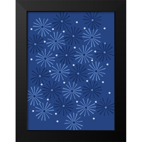 Cool Blue 1 Black Modern Wood Framed Art Print by Art Licensing Studio