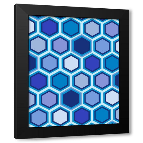 Cool Blue 3 Black Modern Wood Framed Art Print by Art Licensing Studio