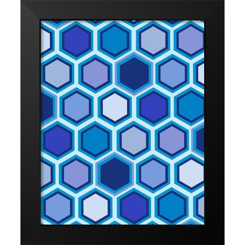Cool Blue 3 Black Modern Wood Framed Art Print by Art Licensing Studio