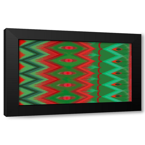 Christmas blast ikat I Black Modern Wood Framed Art Print by Art Licensing Studio