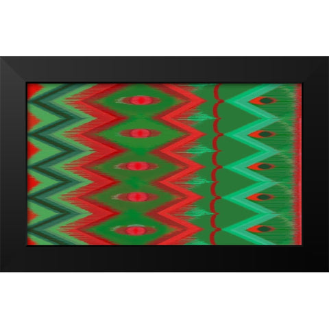 Christmas blast ikat I Black Modern Wood Framed Art Print by Art Licensing Studio