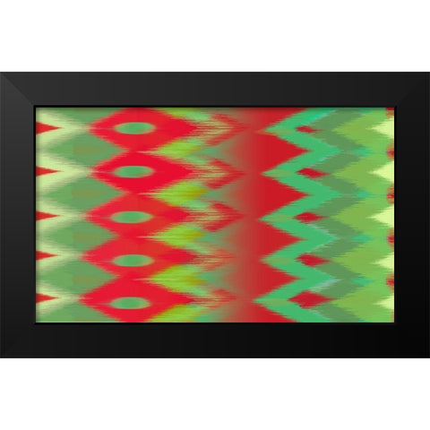 Christmas Blast ikat II Black Modern Wood Framed Art Print by Art Licensing Studio