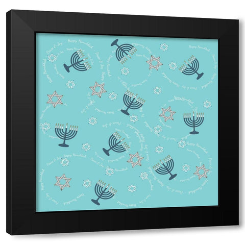 Hanukkah 1 Black Modern Wood Framed Art Print with Double Matting by Art Licensing Studio