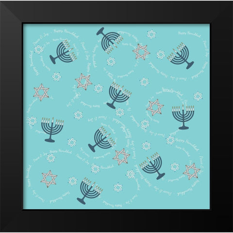 Hanukkah 1 Black Modern Wood Framed Art Print by Art Licensing Studio