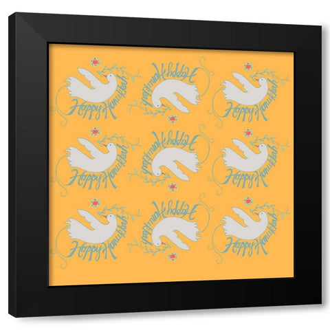 Hanukkah 2 Black Modern Wood Framed Art Print by Art Licensing Studio