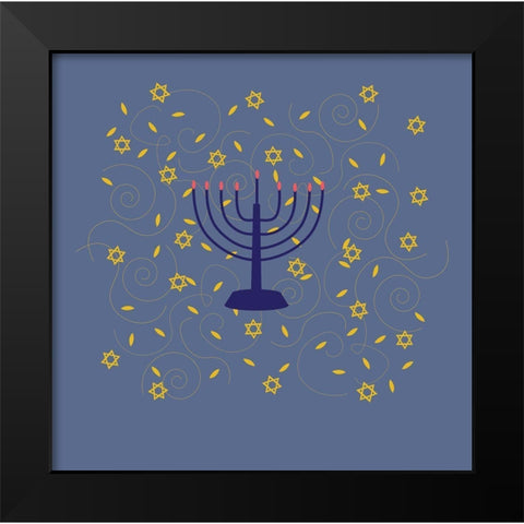 Hanukkah 5 Black Modern Wood Framed Art Print by Art Licensing Studio
