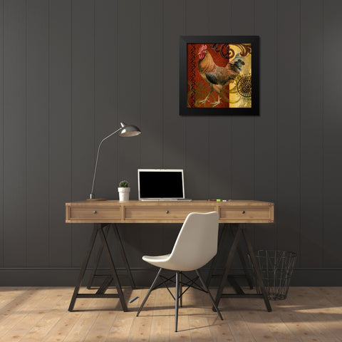 Belle Rooster I Black Modern Wood Framed Art Print by Art Licensing Studio