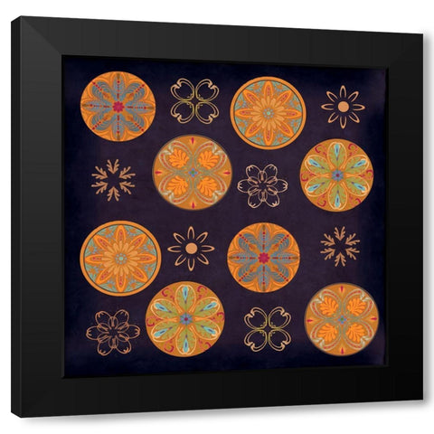 terra golden pattern Black Modern Wood Framed Art Print with Double Matting by Art Licensing Studio