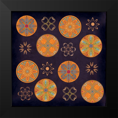 terra golden pattern Black Modern Wood Framed Art Print by Art Licensing Studio