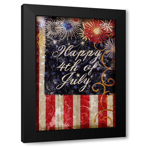 Fourth of July Glory Black Modern Wood Framed Art Print with Double Matting by Art Licensing Studio