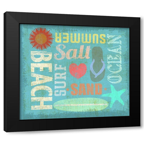 Day at the Beach Black Modern Wood Framed Art Print by Art Licensing Studio