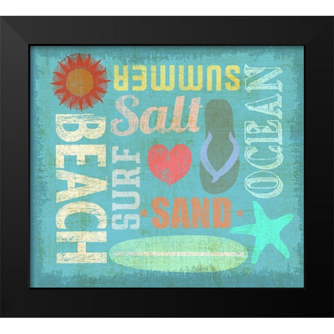 Day at the Beach Black Modern Wood Framed Art Print by Art Licensing Studio