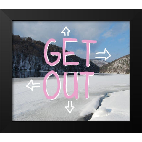 Adirondack Get Out Black Modern Wood Framed Art Print by Art Licensing Studio