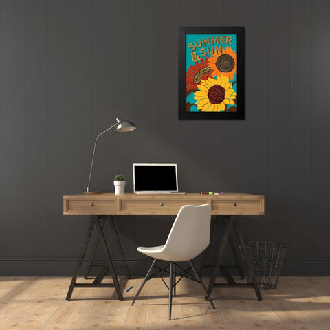 Summer and Sun Black Modern Wood Framed Art Print by Art Licensing Studio