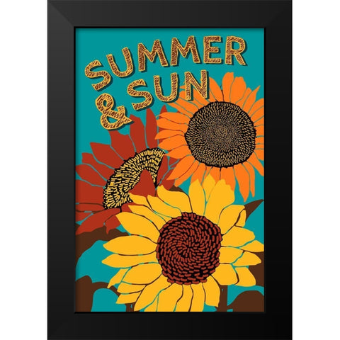 Summer and Sun Black Modern Wood Framed Art Print by Art Licensing Studio