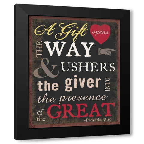 The Gift 2 Black Modern Wood Framed Art Print with Double Matting by Art Licensing Studio