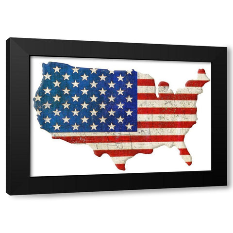 American Cut Out Black Modern Wood Framed Art Print with Double Matting by Art Licensing Studio