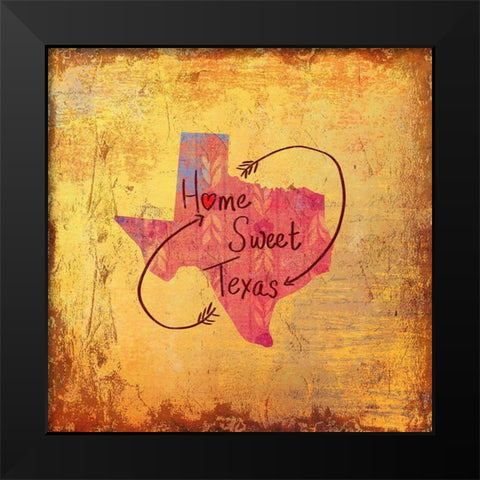 Sweet Texas Black Modern Wood Framed Art Print by Art Licensing Studio