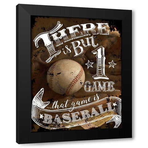 that Game is Baseball Black Modern Wood Framed Art Print with Double Matting by Art Licensing Studio