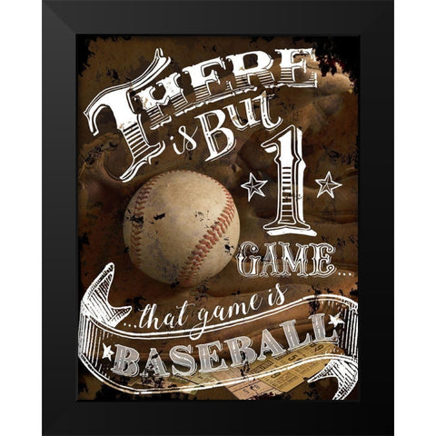 that Game is Baseball Black Modern Wood Framed Art Print by Art Licensing Studio
