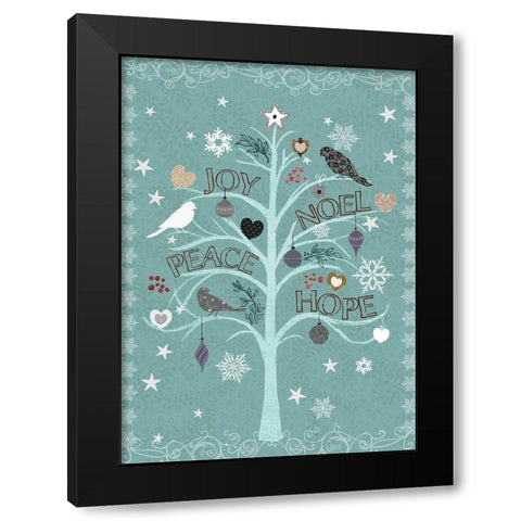 The Embellished Tree 1 Black Modern Wood Framed Art Print by Art Licensing Studio