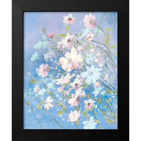 Spring Morning in Blue Black Modern Wood Framed Art Print by Art Licensing Studio