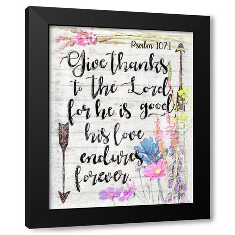Wood Psalm I Black Modern Wood Framed Art Print with Double Matting by Art Licensing Studio