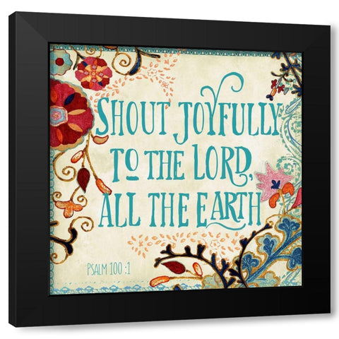Delecor Psalm II Black Modern Wood Framed Art Print with Double Matting by Art Licensing Studio