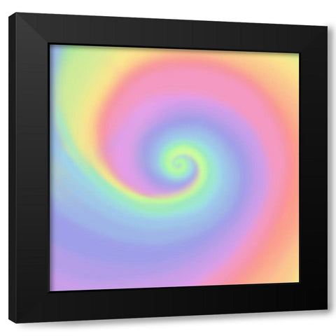 Pastel Rainbow Swirl Black Modern Wood Framed Art Print by Art Licensing Studio