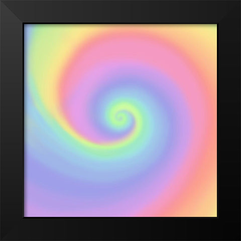 Pastel Rainbow Swirl Black Modern Wood Framed Art Print by Art Licensing Studio
