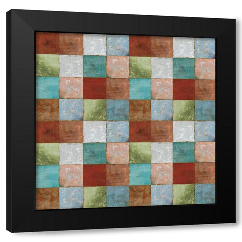 North Woods Color Blocks Black Modern Wood Framed Art Print by Art Licensing Studio
