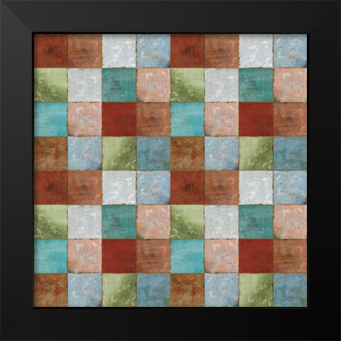 North Woods Color Blocks Black Modern Wood Framed Art Print by Art Licensing Studio