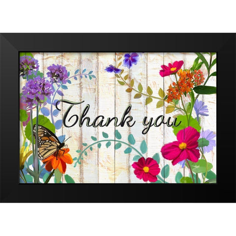 A Garden Thank you Black Modern Wood Framed Art Print by Art Licensing Studio