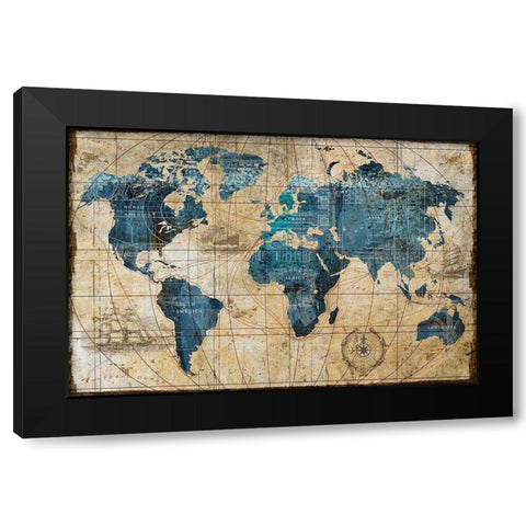 A Connected World Black Modern Wood Framed Art Print by Art Licensing Studio
