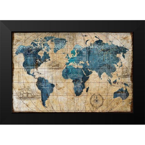 A Connected World Black Modern Wood Framed Art Print by Art Licensing Studio