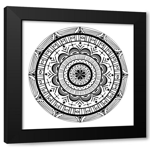 Aerial Dance Circle Black Modern Wood Framed Art Print by Art Licensing Studio