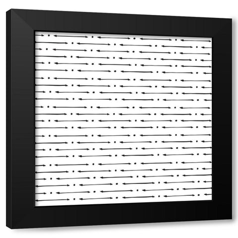 Aerial Arrows and Dots Black Modern Wood Framed Art Print by Art Licensing Studio