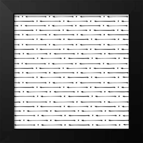 Aerial Arrows and Dots Black Modern Wood Framed Art Print by Art Licensing Studio