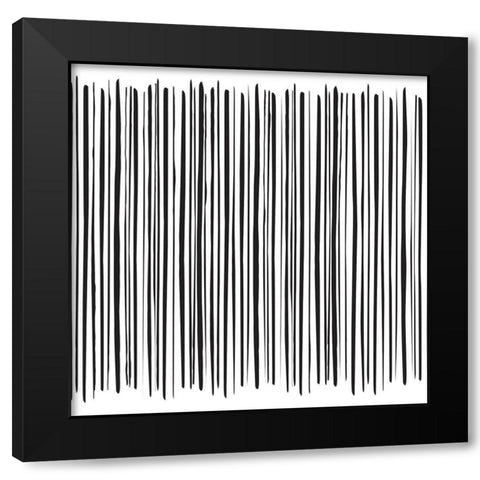 Aerial Lines Black Modern Wood Framed Art Print by Art Licensing Studio