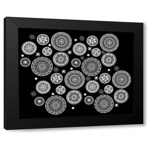 Mandala Dance  Black Modern Wood Framed Art Print by Art Licensing Studio