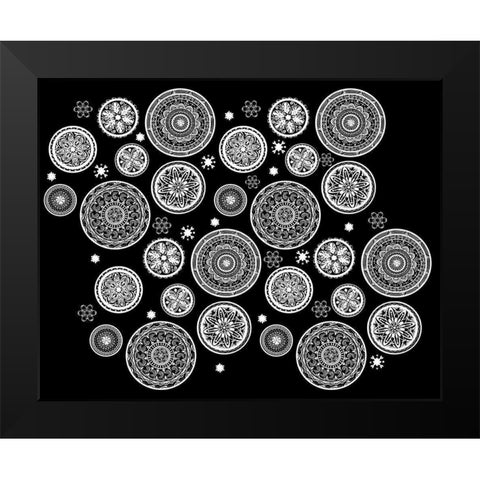 Mandala Dance  Black Modern Wood Framed Art Print by Art Licensing Studio