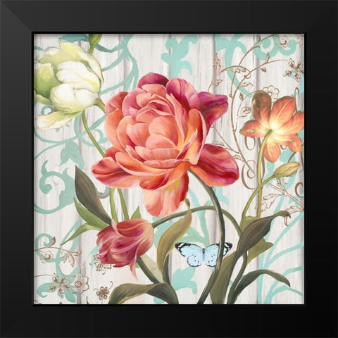 Rose Refresh Black Modern Wood Framed Art Print by Art Licensing Studio