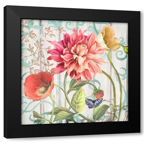 Dahlia Refresh Black Modern Wood Framed Art Print by Art Licensing Studio