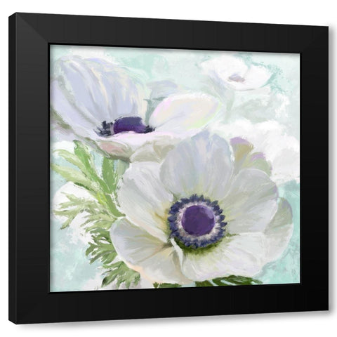 Anenome White Black Modern Wood Framed Art Print by Art Licensing Studio