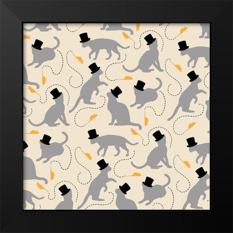 Sophisticated Kitties Black Modern Wood Framed Art Print by Art Licensing Studio