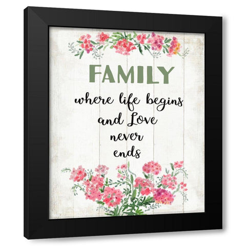 Family Love 2 Black Modern Wood Framed Art Print with Double Matting by Art Licensing Studio