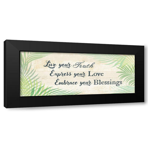 Embrace your Blessings Black Modern Wood Framed Art Print by Art Licensing Studio