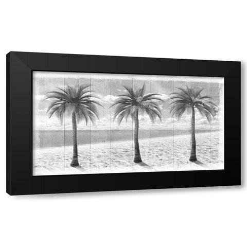 3 Island Palms  Black Modern Wood Framed Art Print by Art Licensing Studio