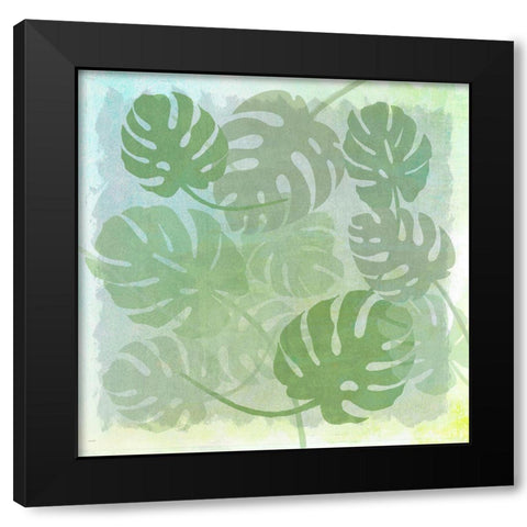 Monstera Water Black Modern Wood Framed Art Print by Art Licensing Studio